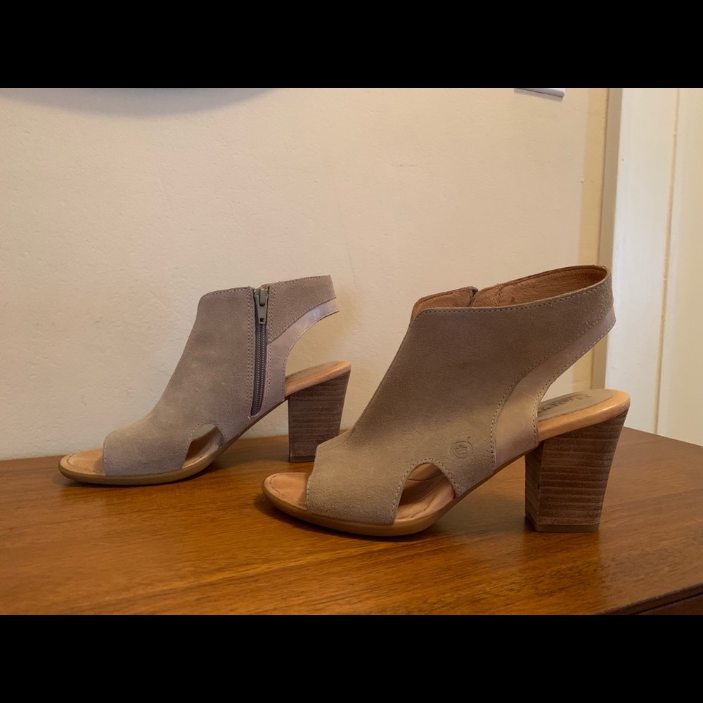 Born leather open toe heels